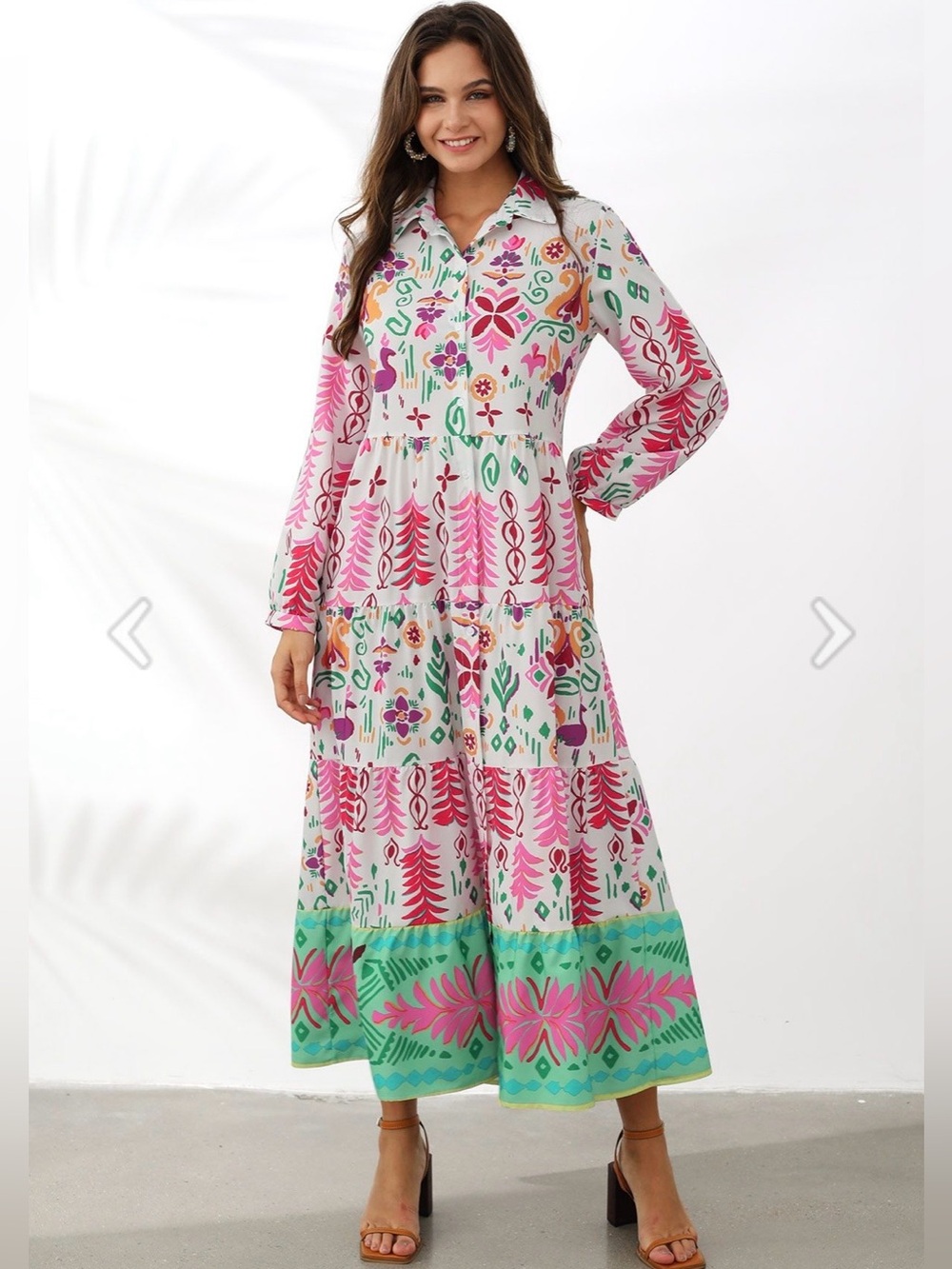 Sz M Sunday Up Bright Floral Maxi Dress